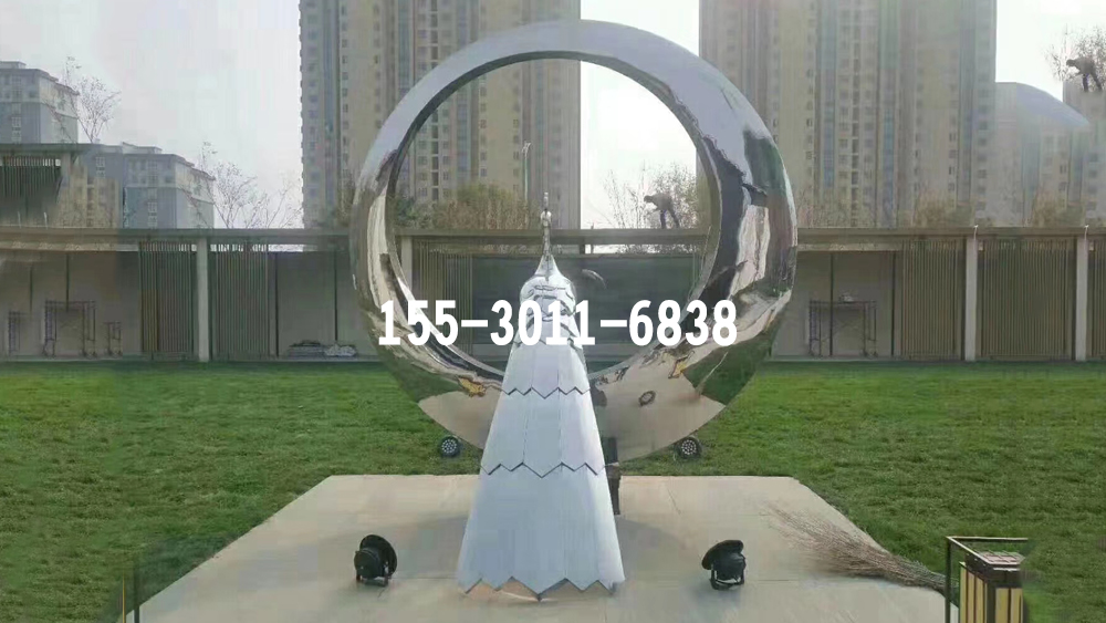 智能化景区不锈钢廊架雕塑效果图