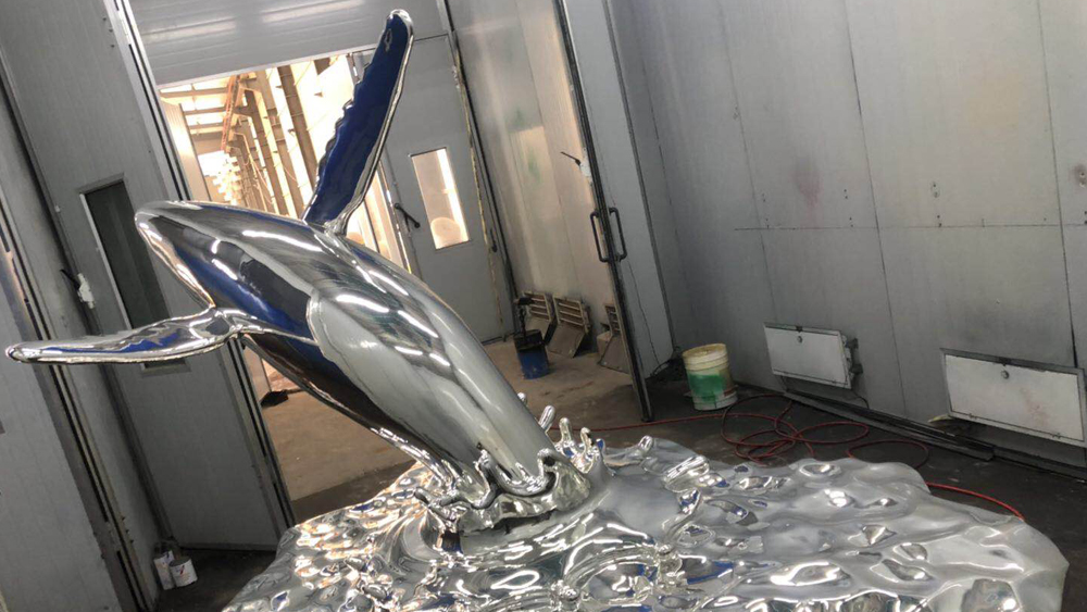 不锈钢流水雕塑成品展示