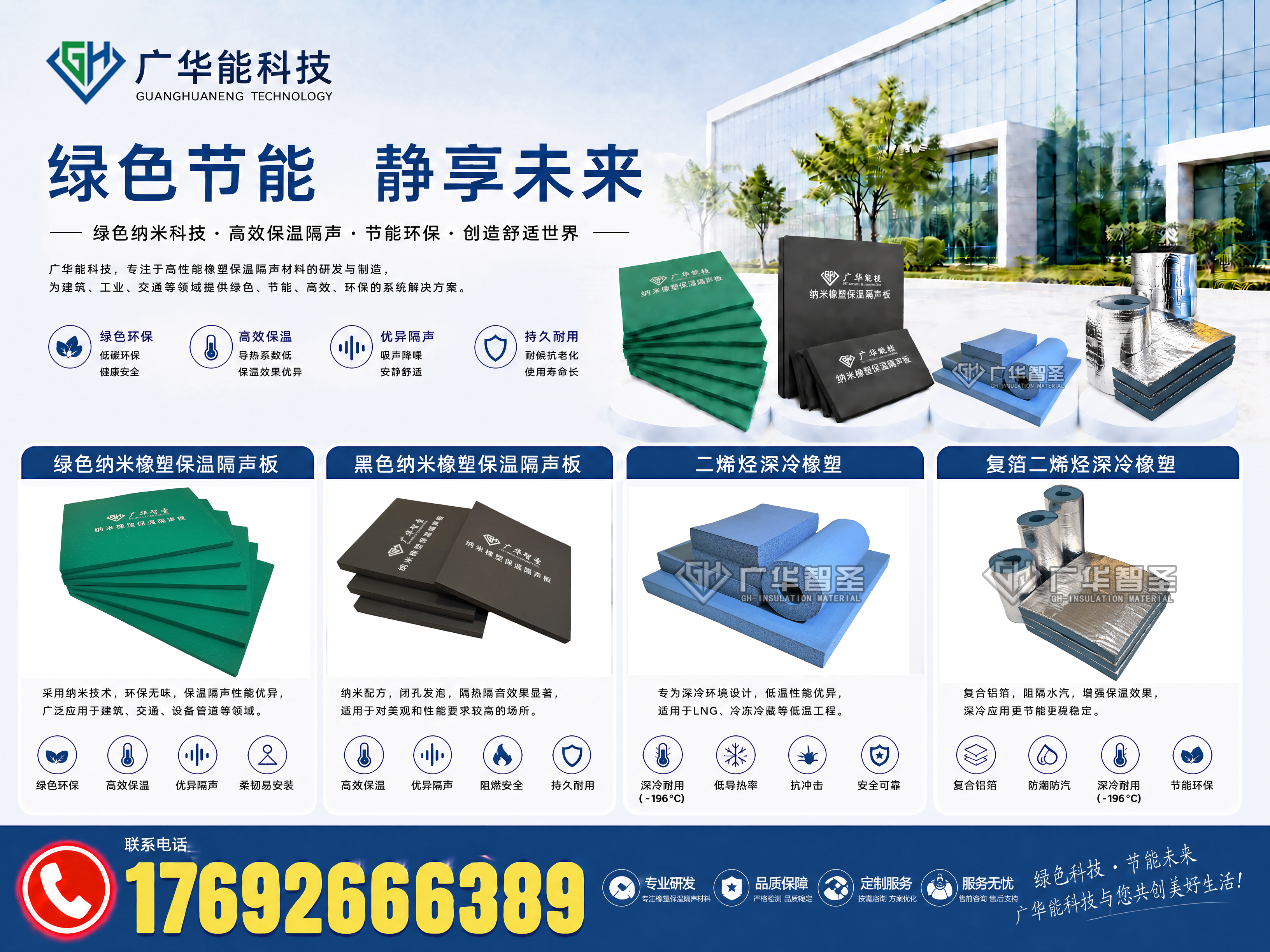 广华智圣ALG纳米橡塑保温隔声板产品展示
