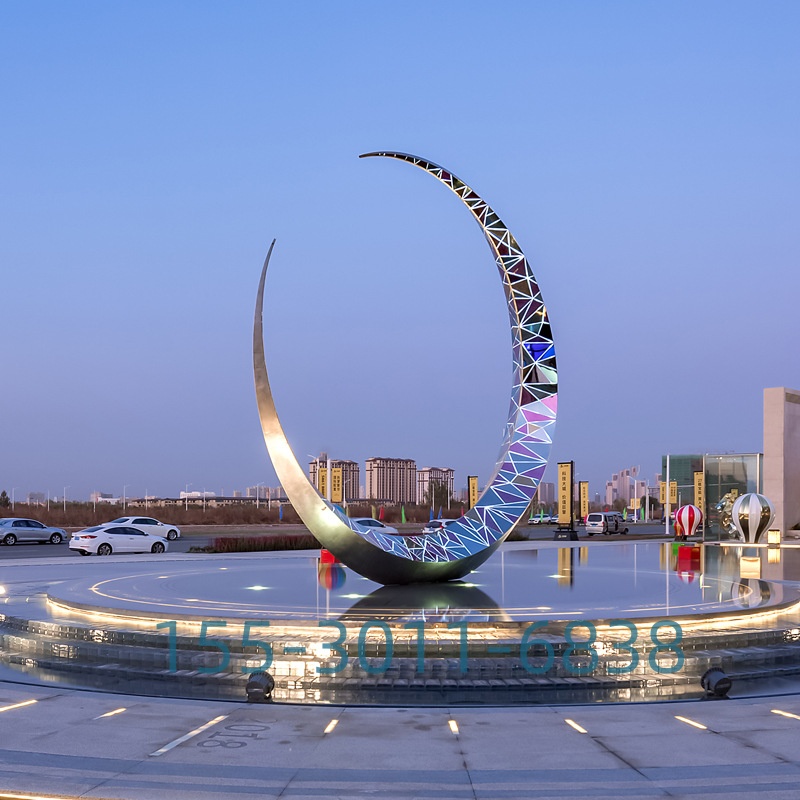 不锈钢水景雕塑落地项目实景